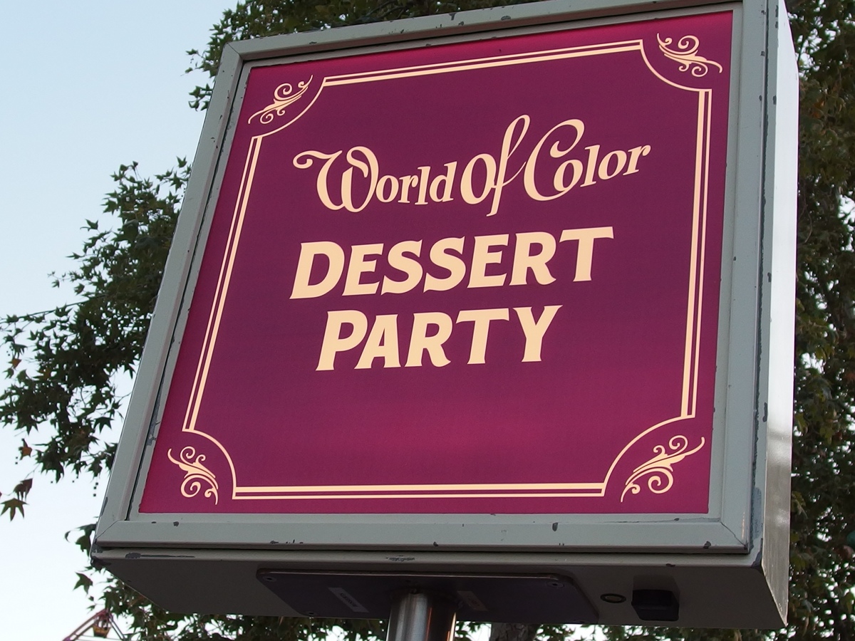 The World of Color Dessert Party is offered in Disney California Adventure.