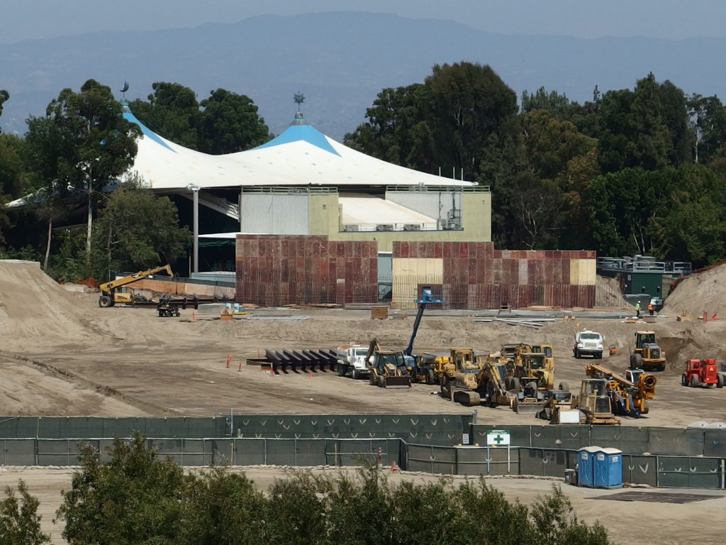 The first substantial construction started in early July next to the backstage of the Fantasyland Theater
