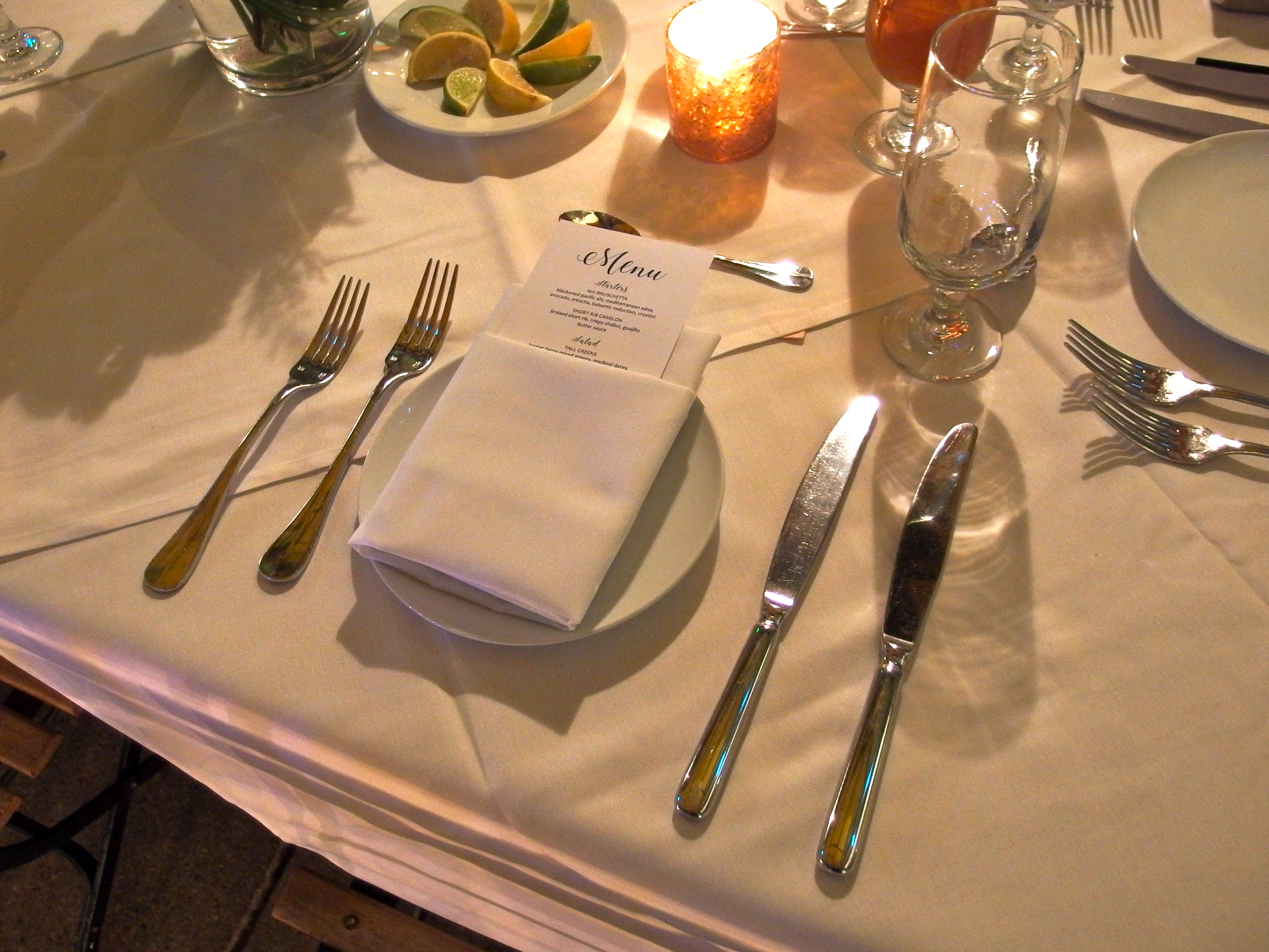 The table is set for a night of fine dining