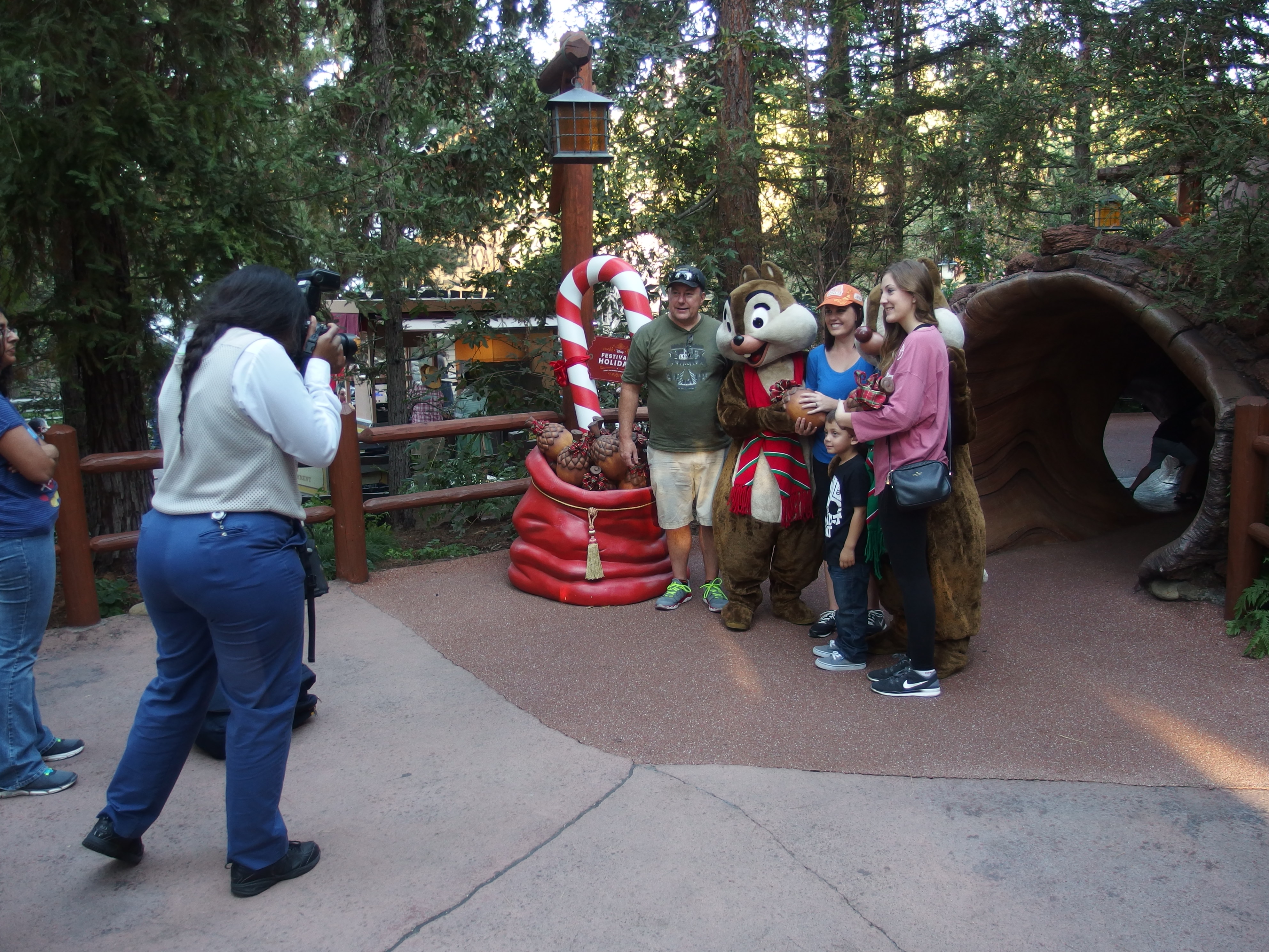 Chip and Dale pose with fans