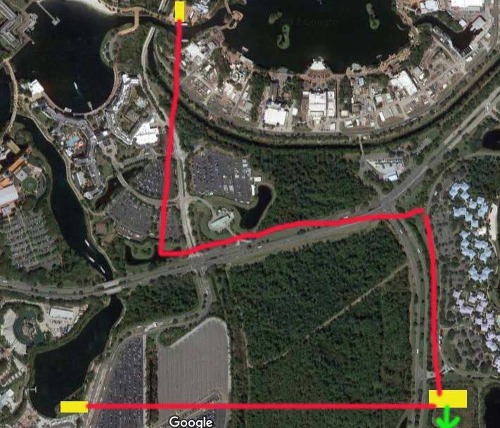 A potential path for an aerial gondola system (via