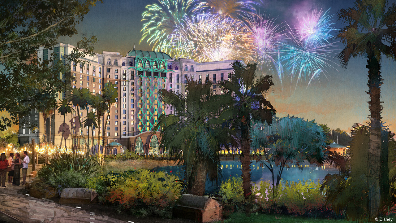 Concept art for the new tower at Disney's Coronado Springs Resort