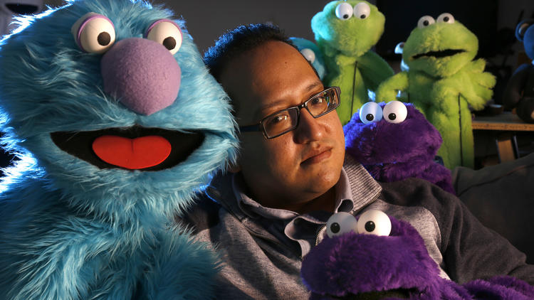 Art Vega, one of the puppeteers in Disney Junior — Live on Stage (photo via LA Times)