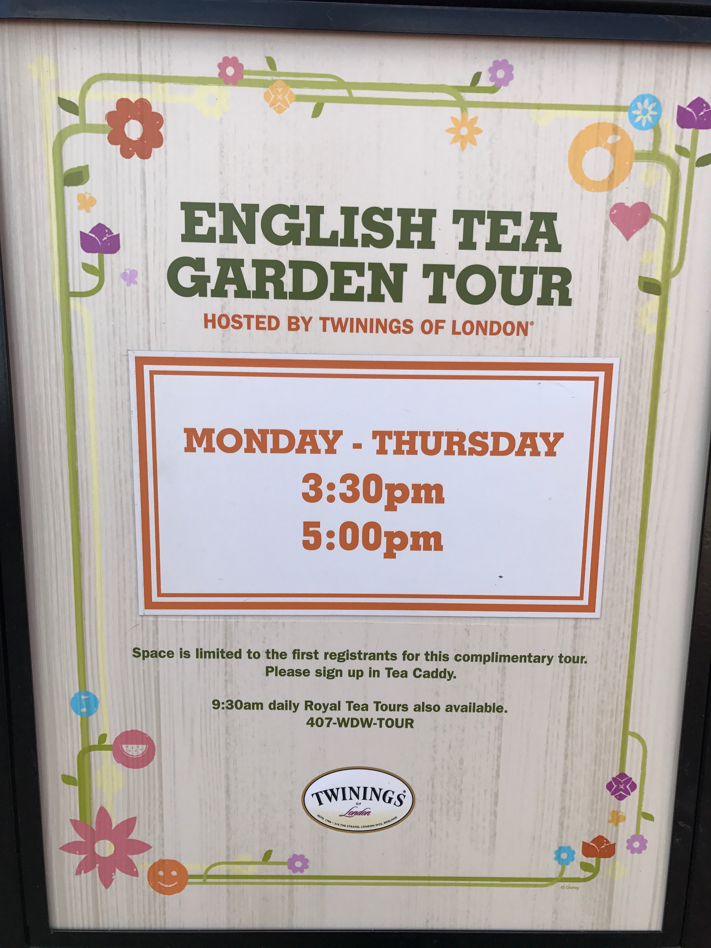 The English Tea Garden Tour requires sign up so head there early.