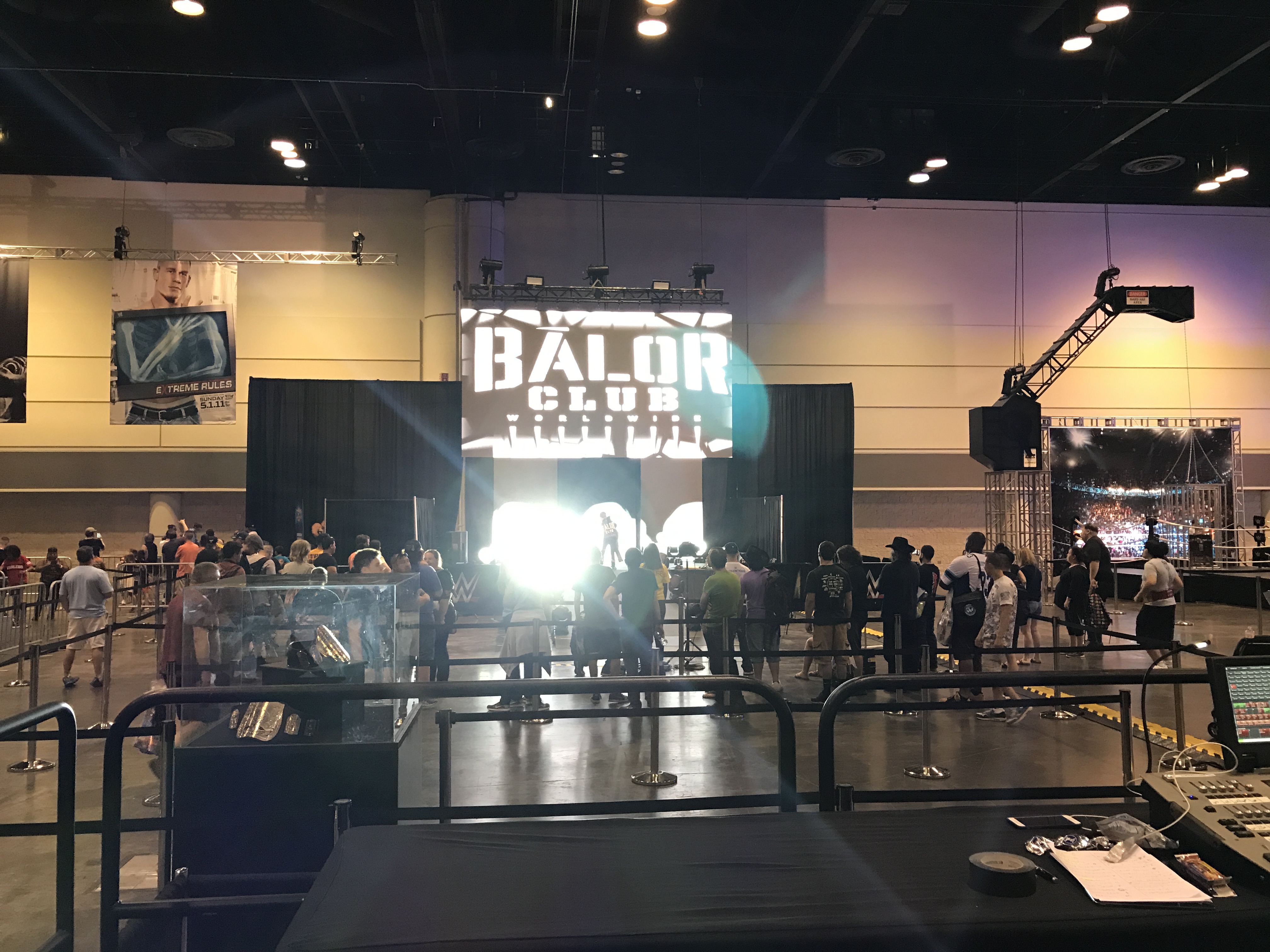 WWE Universe fan walking down the entrance ramp.