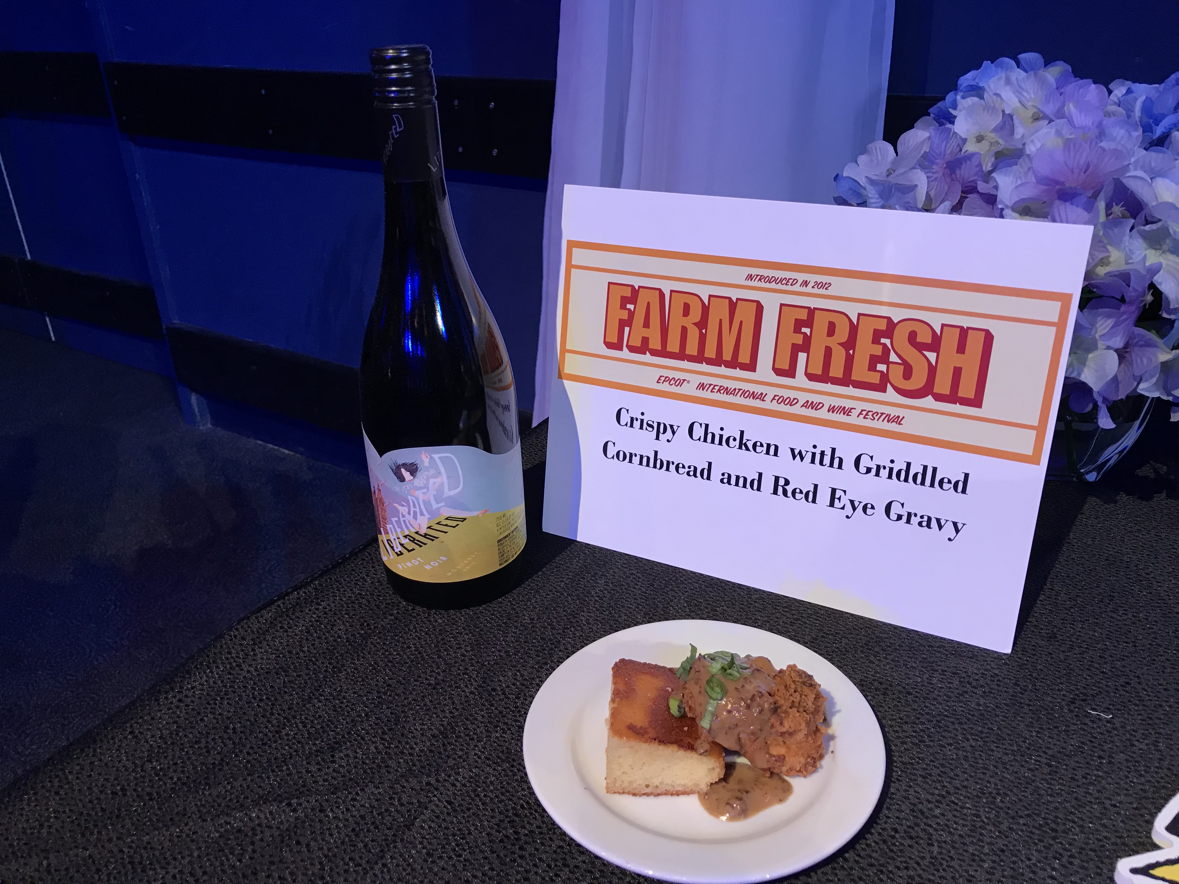 Epcot International Food & Wine Festival - Farm Fresh Marketplace Crispy Chicken with Griddled Cornbread and Red Eye Gravy