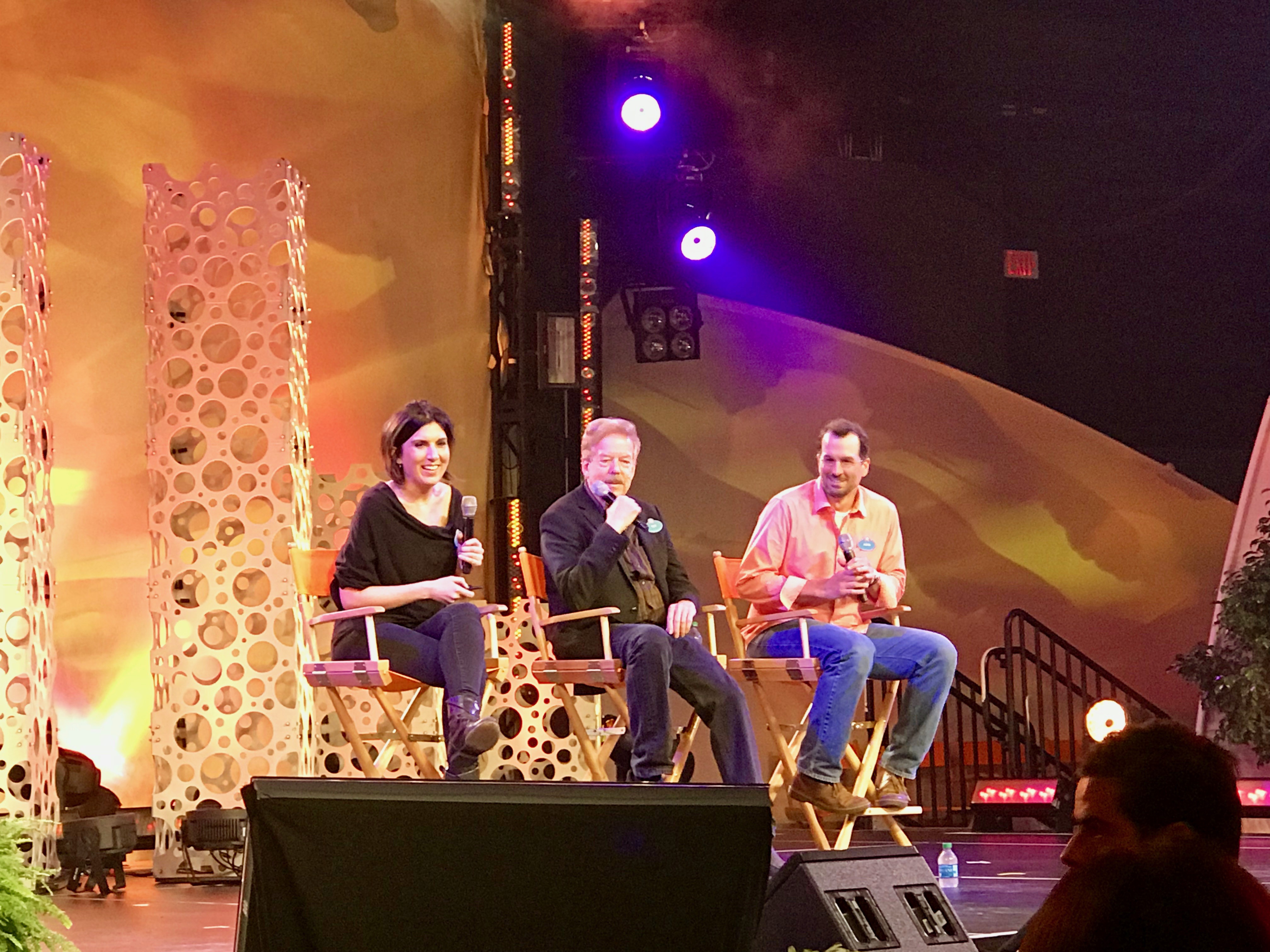 Epcot 35 - D23 Fanniversary Walt Disney Imagineering Creative Director Jason Grandt, Show Writer Diana Brost, and Disney Legend Tony Baxter