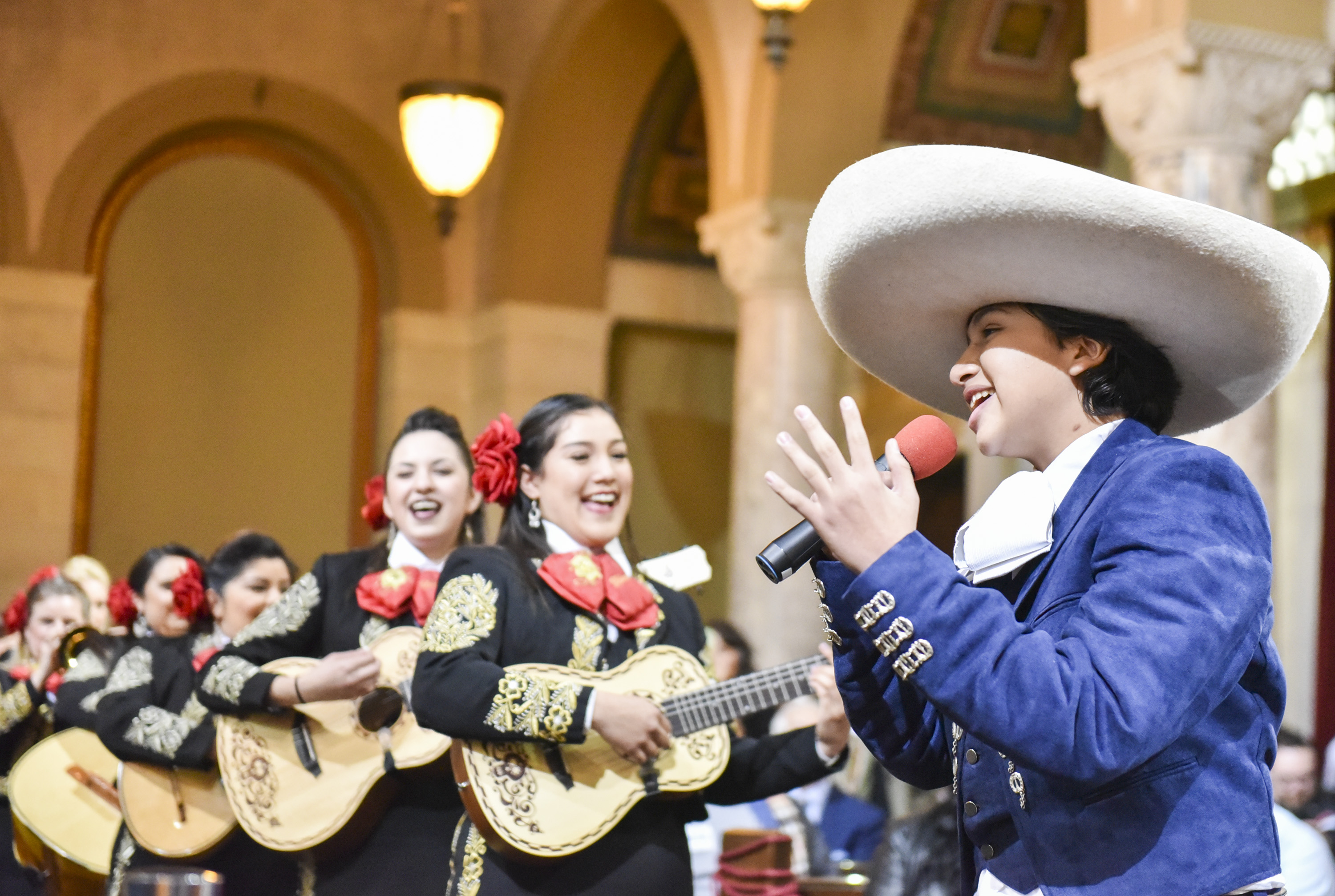LOS ANGELES, CA - FEBRUARY 27: Anthony Gonzalez performs song as Los Angeles celebrates Disney and Pixar's 
