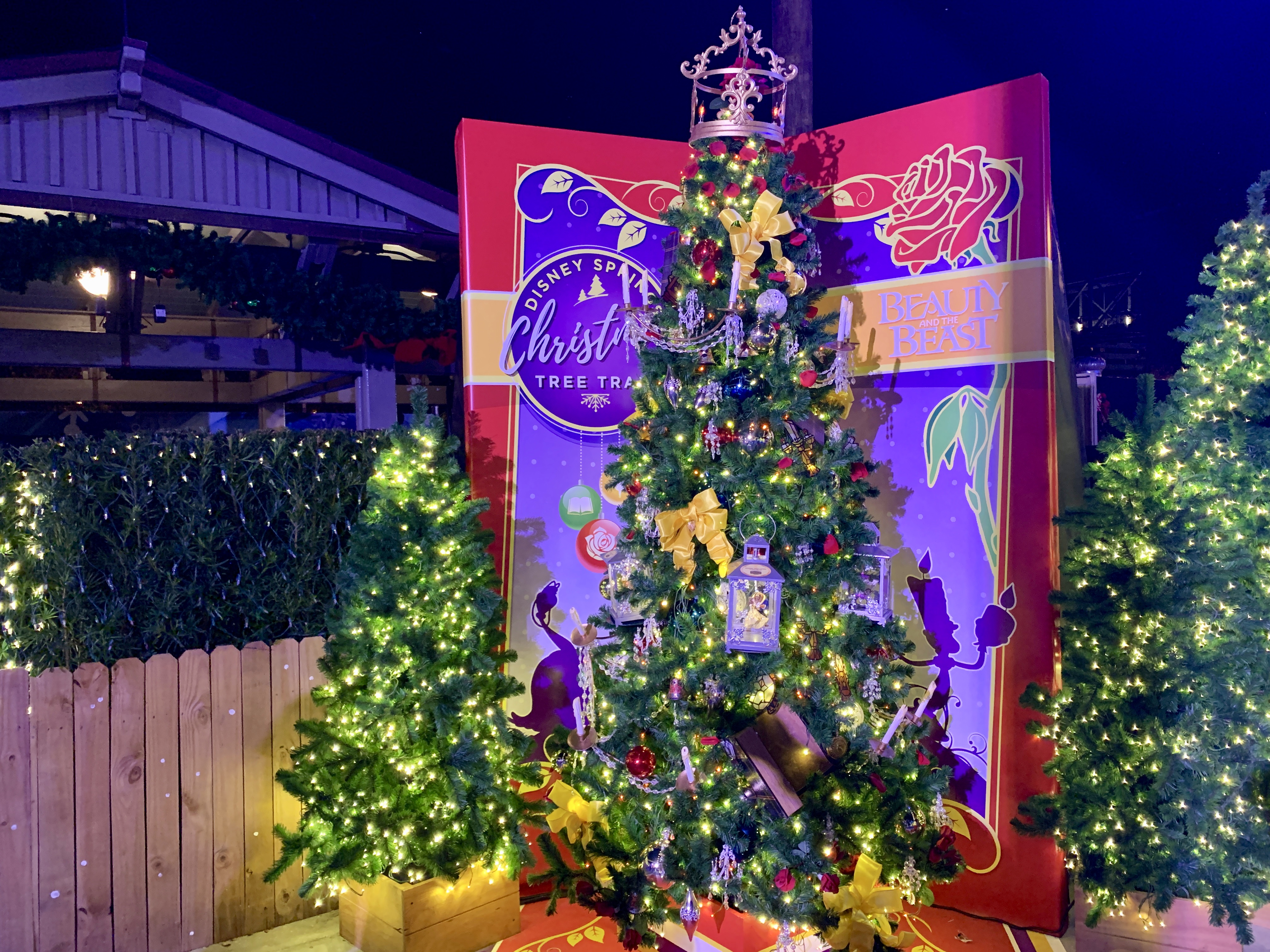 Disney Springs - Christmas Tree Trail Beauty and the Beast Tree