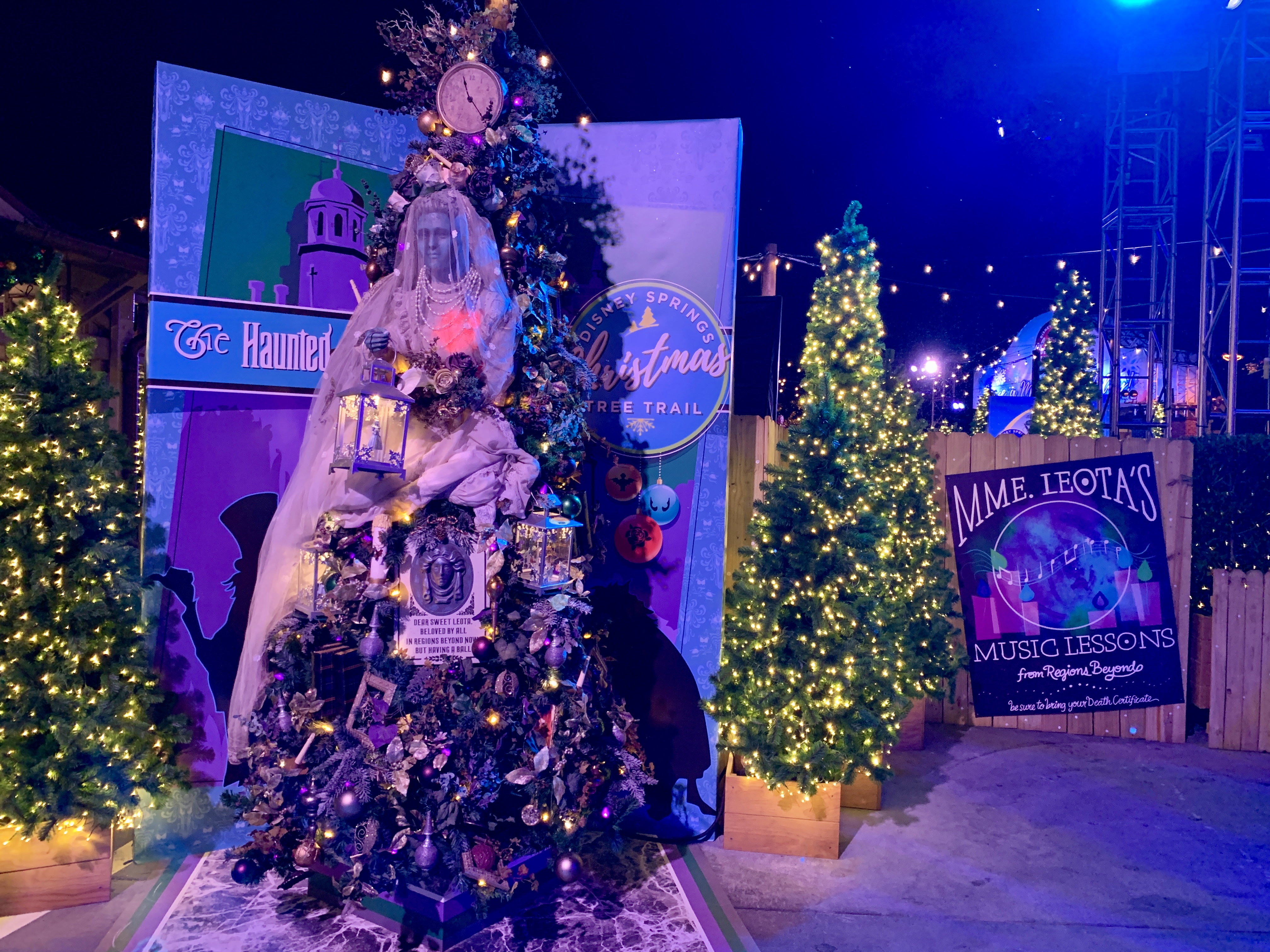 Disney Springs - Christmas Tree Trail Haunted Mansion Tree