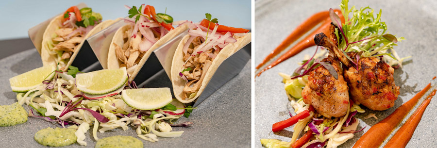 Entrees from the Sand Bar Lounge at Disney’s Paradise Pier Hotel