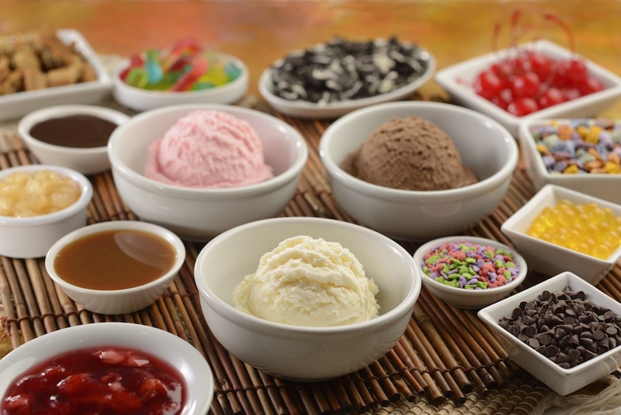 Toppings Bar for Restaurantosaurus Burgers and Sundaes at Disney’s Animal Kingdom