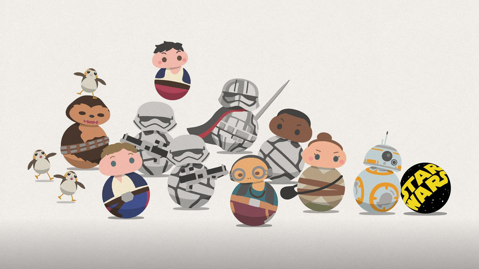 Star Wars characters from Star Wars Roll Out