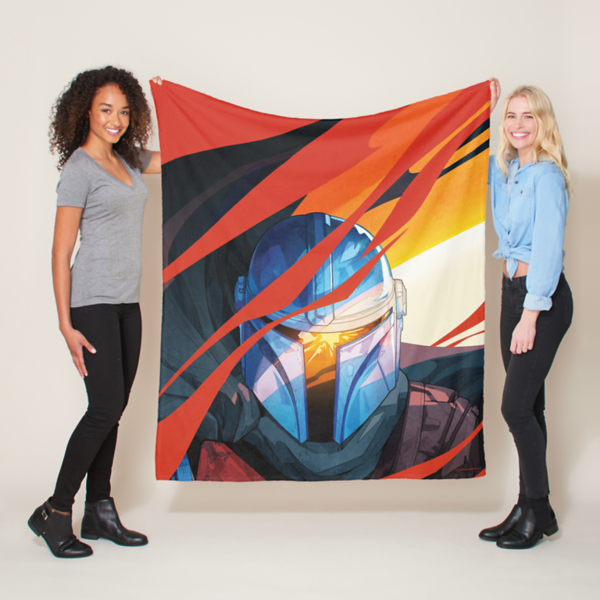 The Mandalorian Through Red Flames Fleece Blanket - $61.45