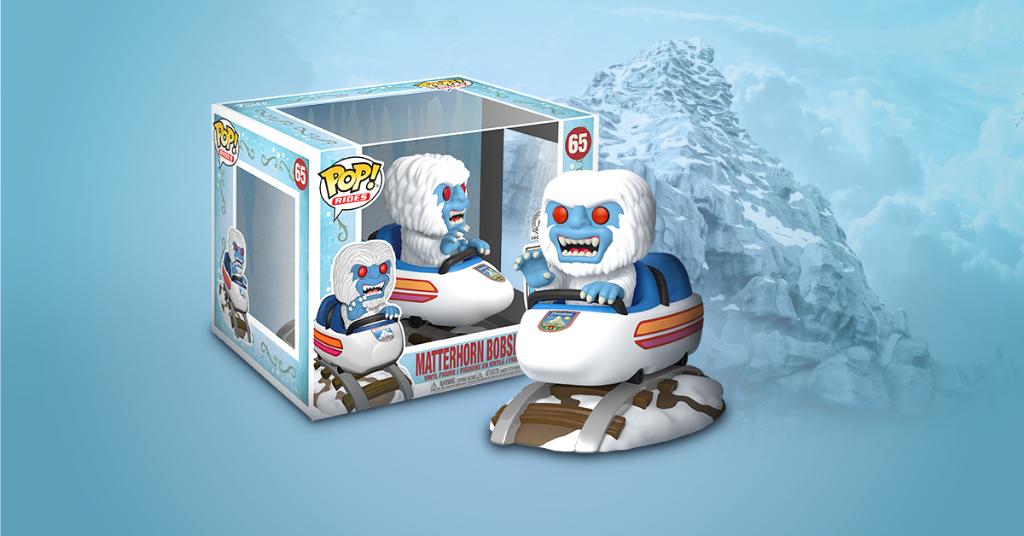 Funko Pop featuring the Yeti riding in the Matterhorn bobsled ride vehicle