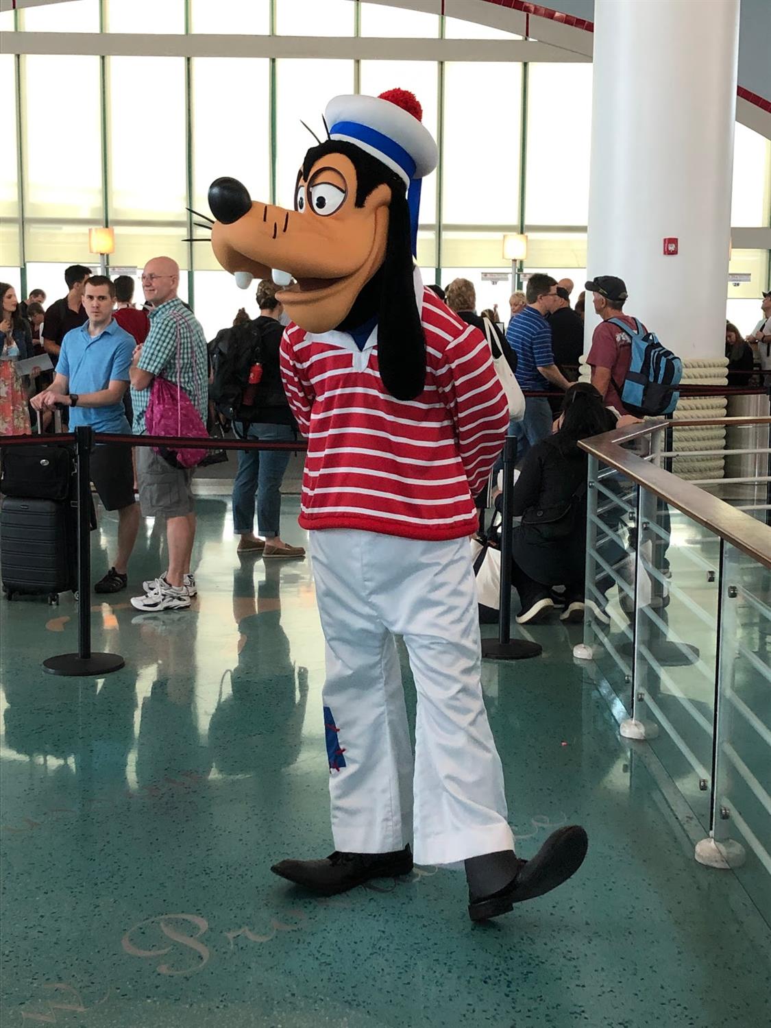 Getting the trip off to a Goofy start at Port Canaveral