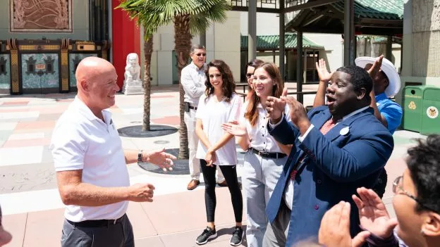 Bob Chapek Gives Disney World Cast Members a Preview of "Mickey & Minnie's Runaway Railway"