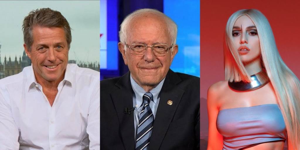 Hugh Grant, Sen. Bernie Sanders, Ava Max