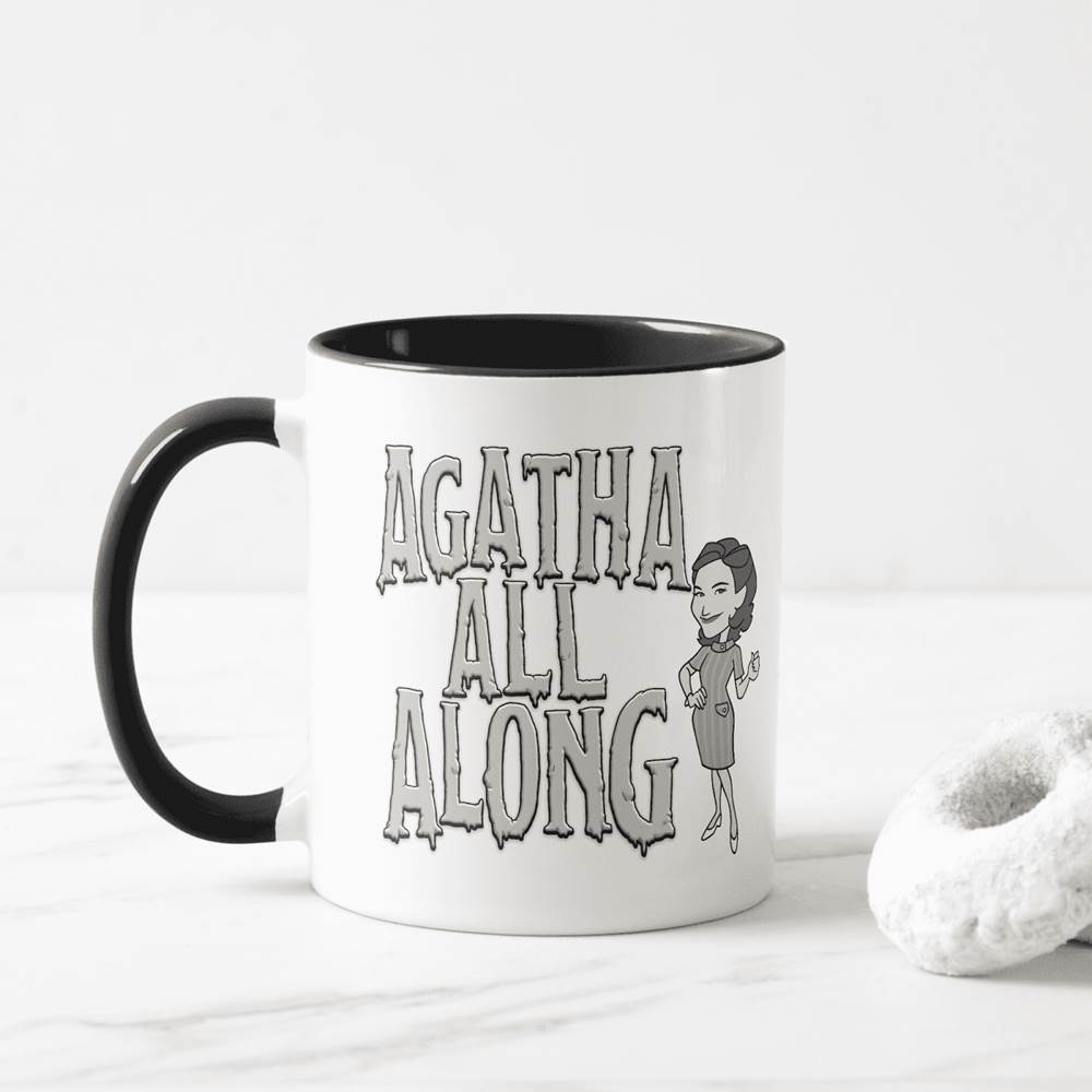 <a href=https://www.zazzle.com/agatha_all_along_mug-168962655487966318>’Agatha All Along’ Mug</a> / Zazzle