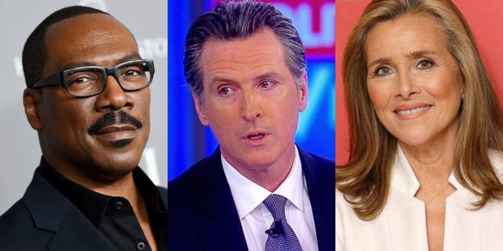Eddie Murphy, Gov. Gavin Newsom, Meredith Vieira