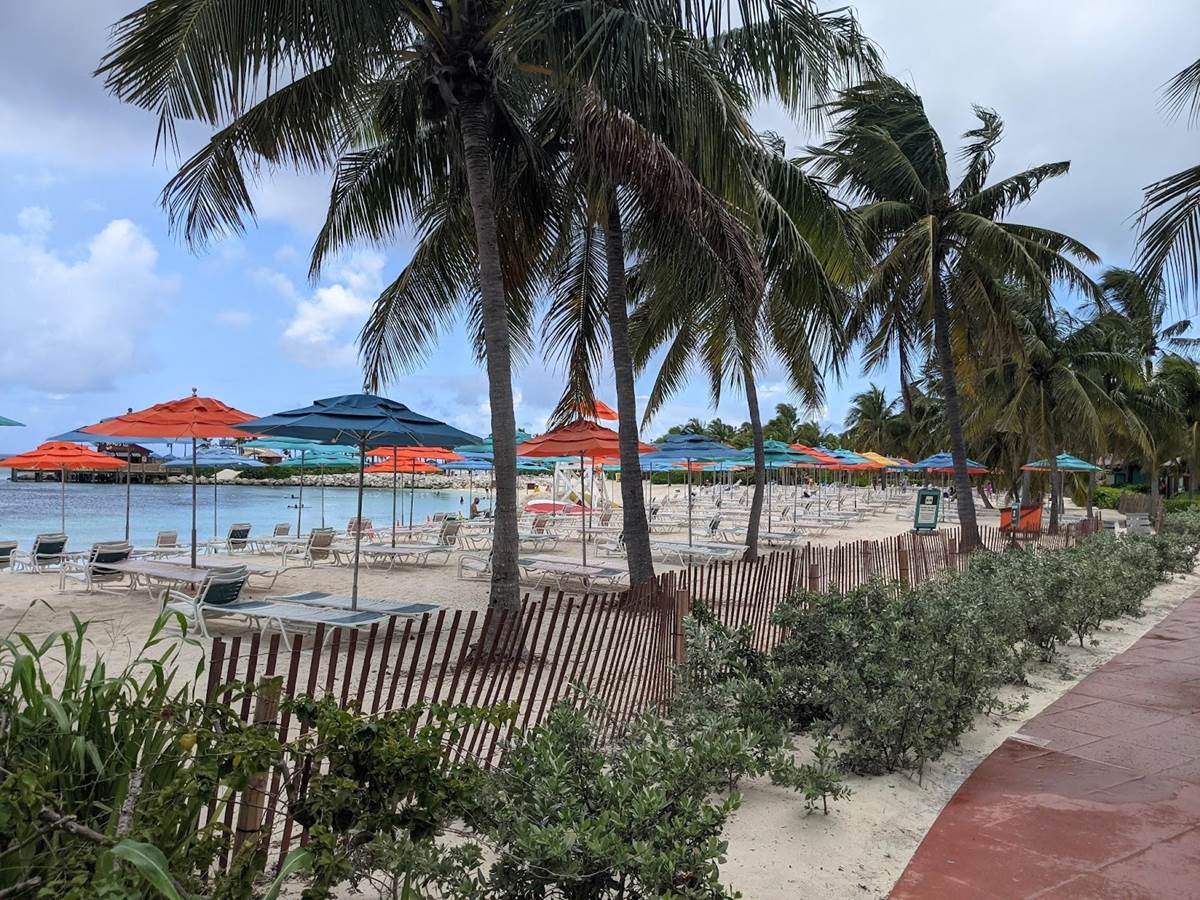 The family beach was very quiet on this cruise