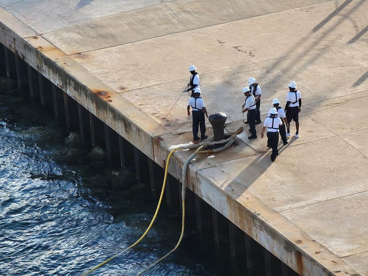 It's always fun to watch the ship dock at Castaway Cay