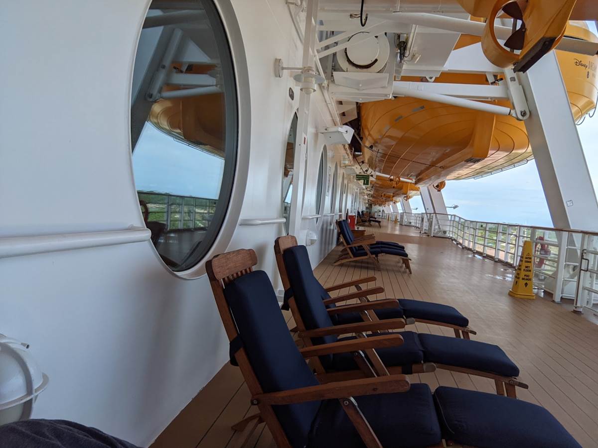 Doobie relaxing on Deck 4. There is no better spot on the ship.