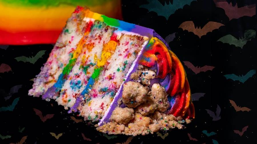 Rainbow Crunch Cake Slice