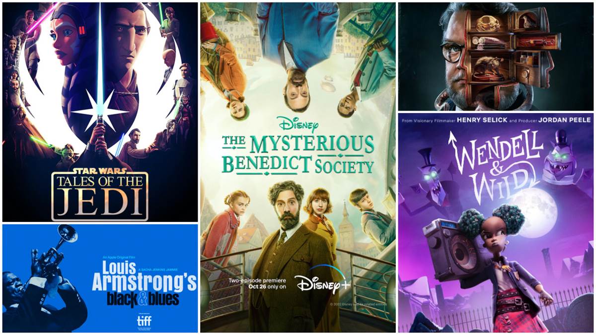 Tales of the Jedi (Disney+), The Mysterious Benedict Society (Disney+), Guillermo Del Toro's Cabinet of Curiosities (Netflix), Wendell & Wild (Netflix), Louis Armstrong's Black & Blues (Apple TV+)