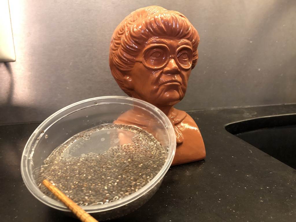 Hydrating the chia seeds