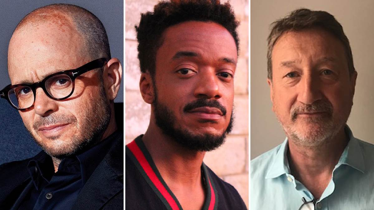 L-R: Damon Lindelof, Justin Britt-Gibson, Steven Knight