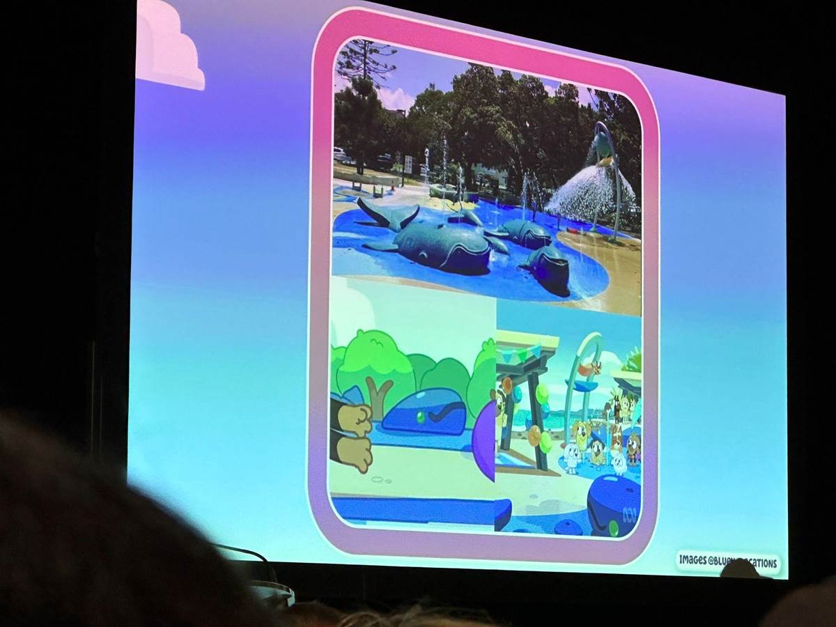 An example of how real locations in Brisbane inspired Bluey's world.