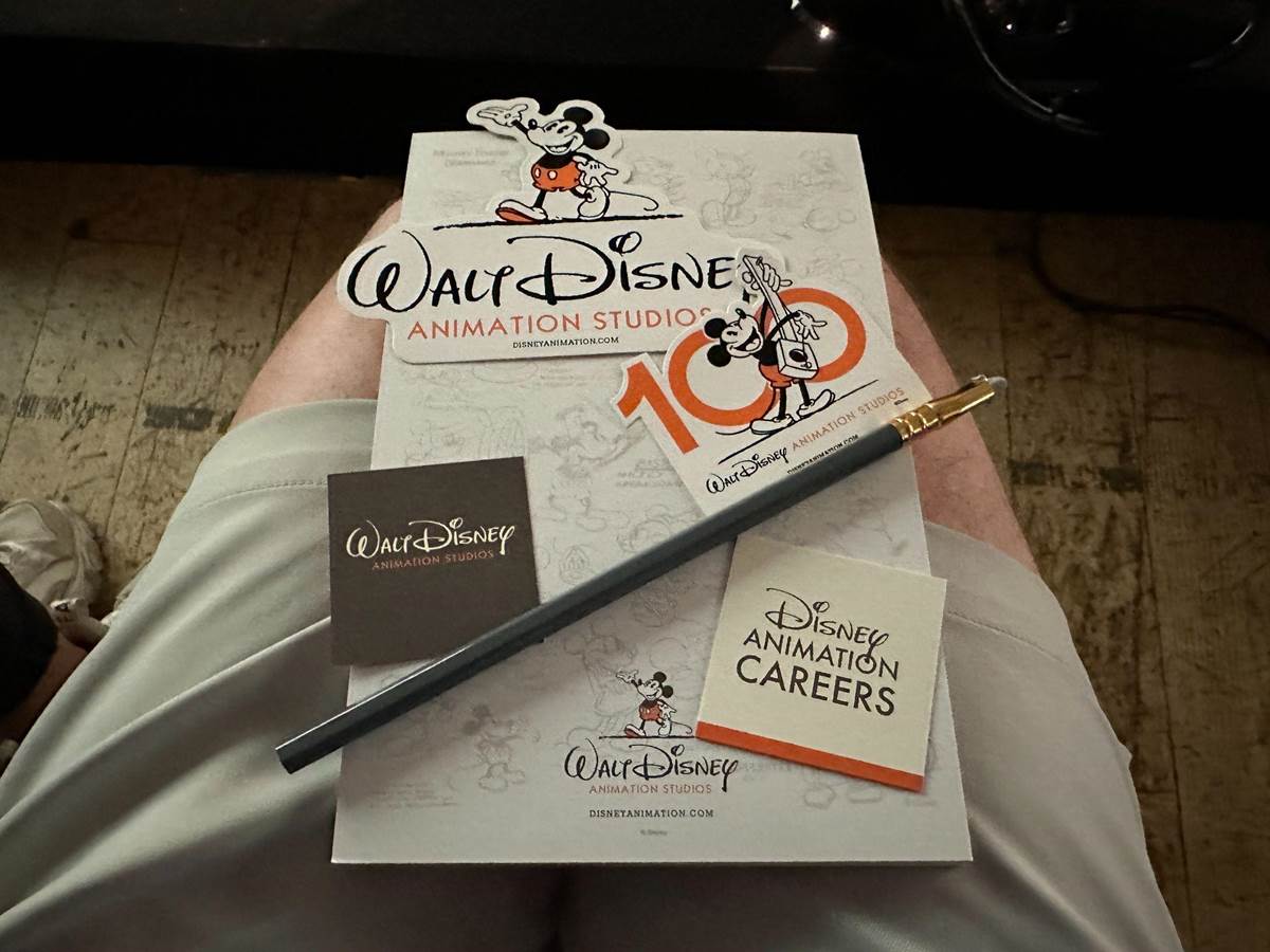 Swag given to attendees of this panel at Annecy.