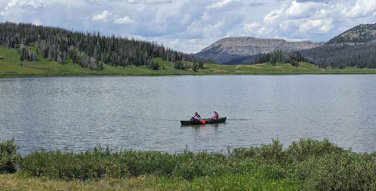 Rebekah and Gideon in a Canoe