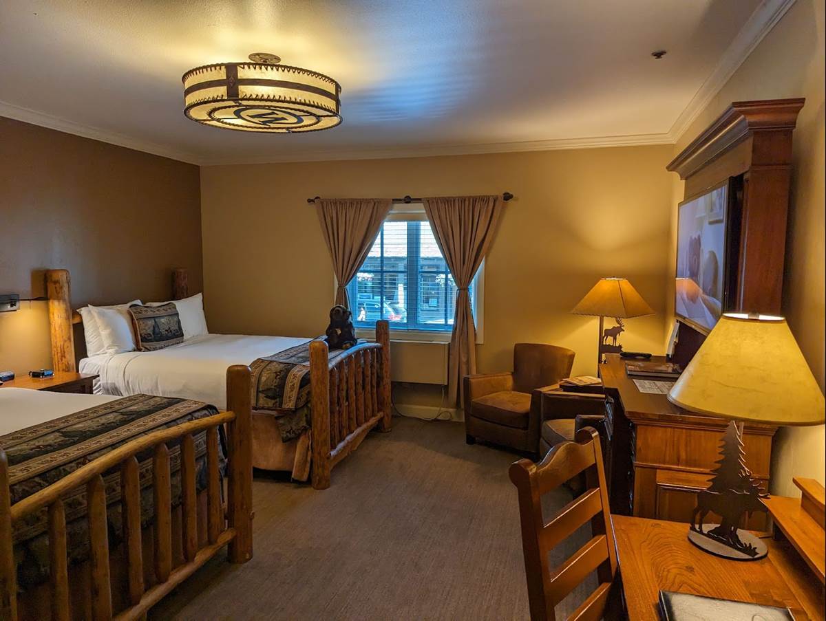 Inside our room. Those beds are very high.