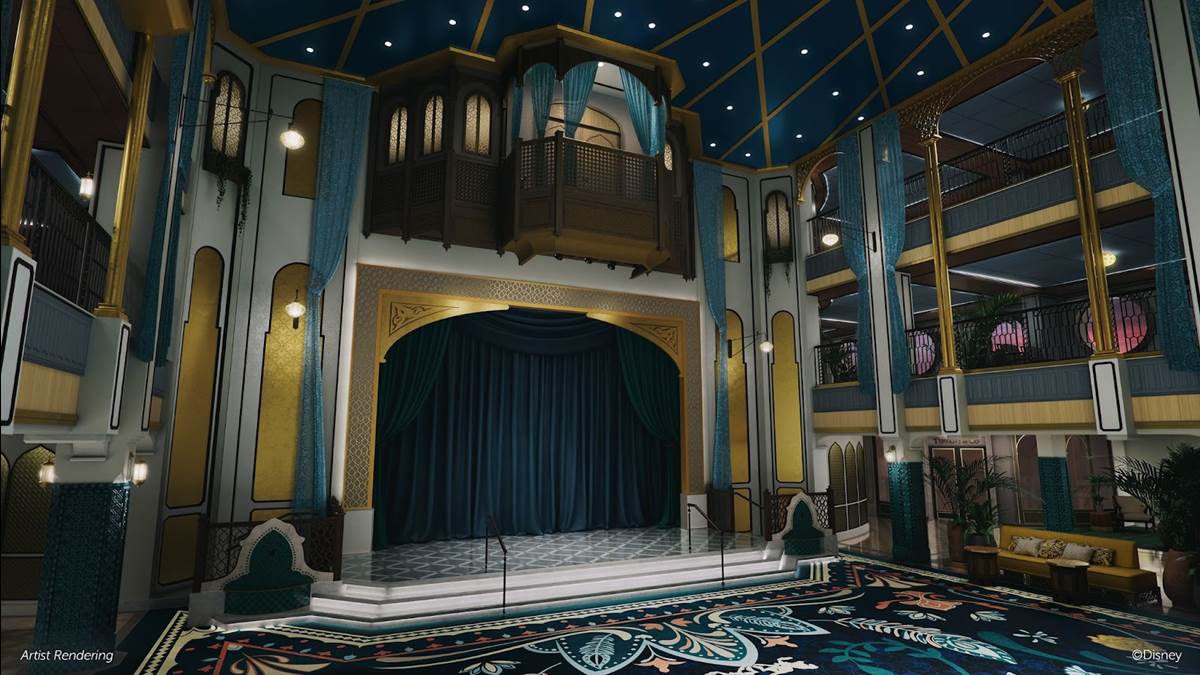 The Grand Hall on the Disney Treasure