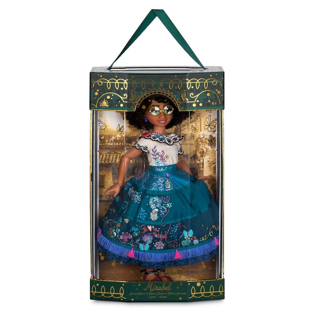 Mirabel is packaged in a window box with carrying handle.