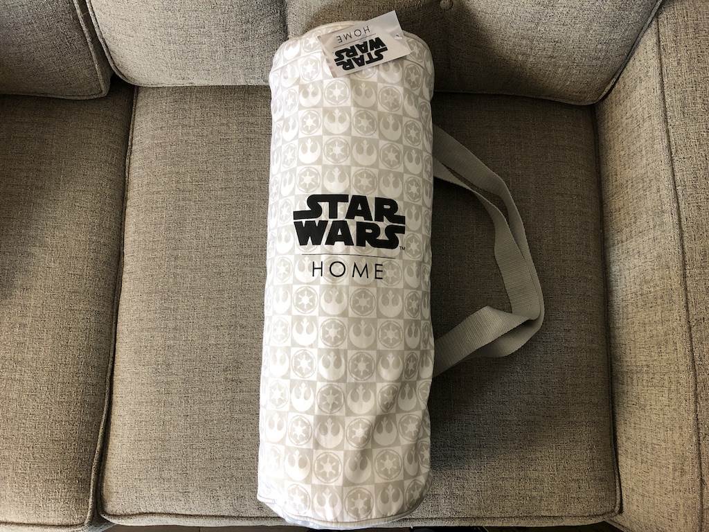 Antithesis pillow is packaged in a reusable carrying case.