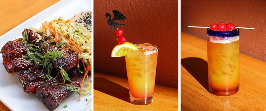 Sweet and Sour Ribs, Dragontail Mocktail and Breathing Fire Cocktail from Tortilla Jo’s for Lunar New Year 2024