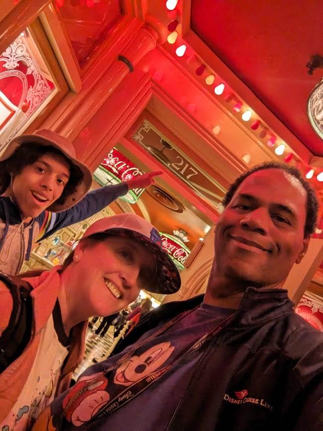 We also took the picture with our son Gideon the previous night. Rebekah's cap in this picture is courtesy of RSVLTS.