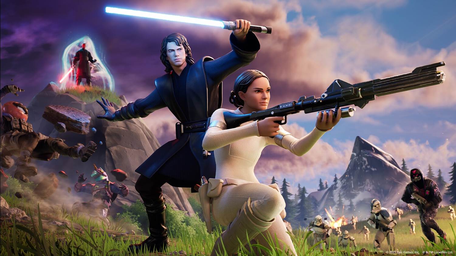 A promotional image from a previous collaboration between Fortnite and Star Wars.