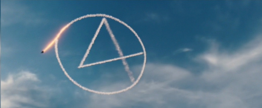 The '4' logo as it appears in the sky in 2007's 'Fantastic Four: Rise of the Silver Surfer.'