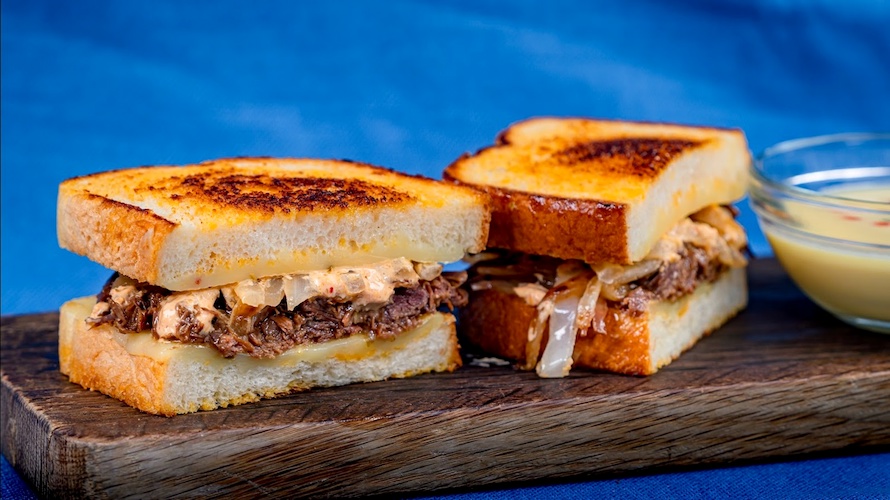 Bulgogi Beef Toasted Sandwich with Corn Cheese Soup
