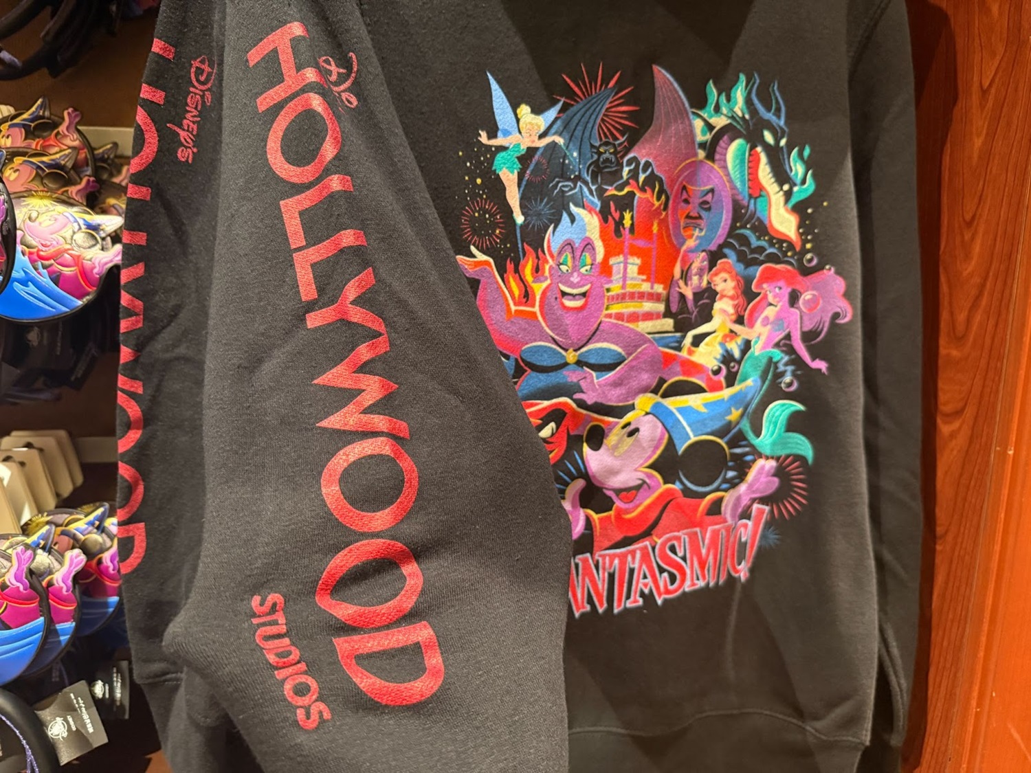 2000s Walt Disney World Fantasmic! スウェット Disney Vintage 90's Fantasmic Blue Tie Dye Sweatshirt MGM