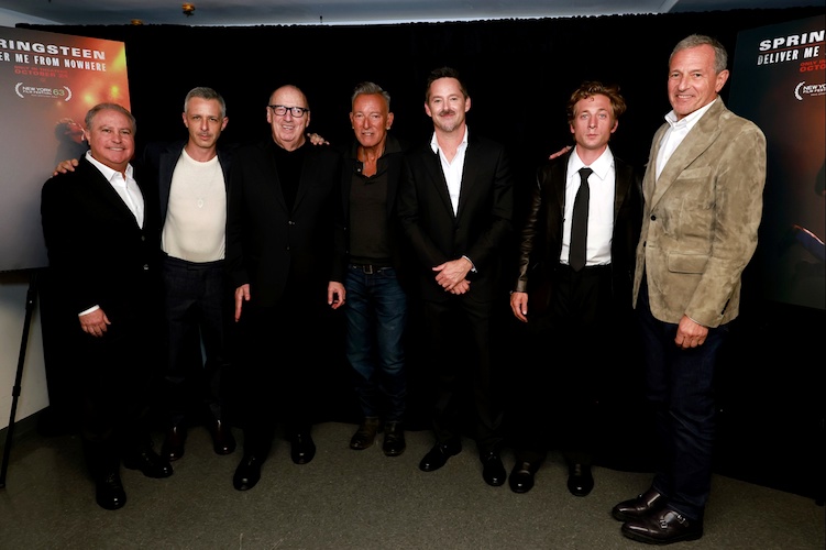 The film's cast and filmmakers with Disney CEO Bob Iger