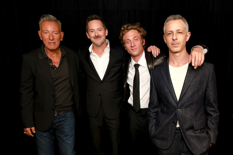 L-R: Bruce Springsteen, Scott Cooper, Jeremy Allen White, Jeremy Strong