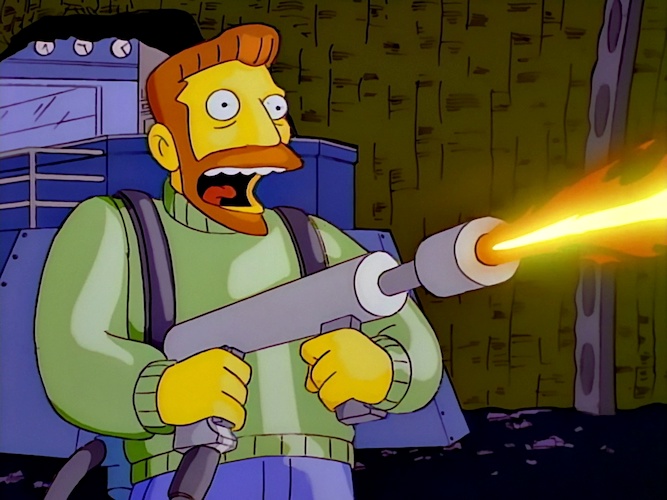 Hank Scorpio, also voiced by Brooks, in 'The Simpsons' - 'You Only Move Twice'