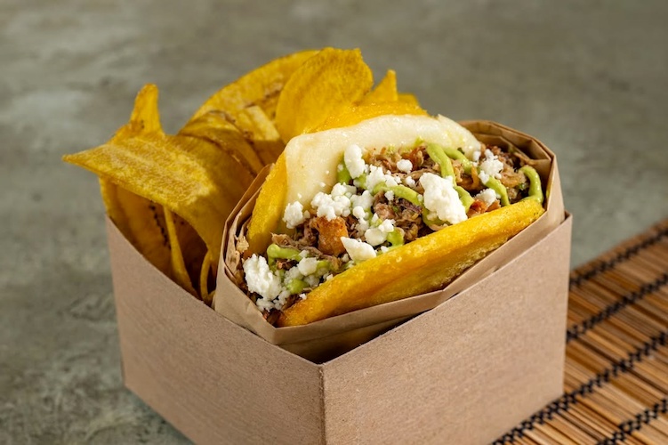 Pulled Pork Arepa and Pulled Chicken Arepa