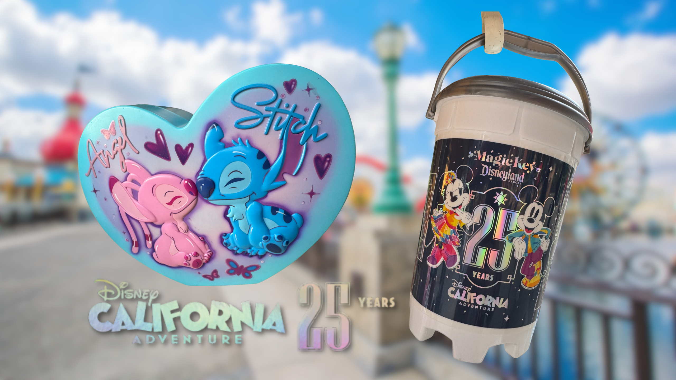 New Popcorn Buckets at Disney California Adventure Celebrate the Park's 25th Anniversary and Valentine's Day