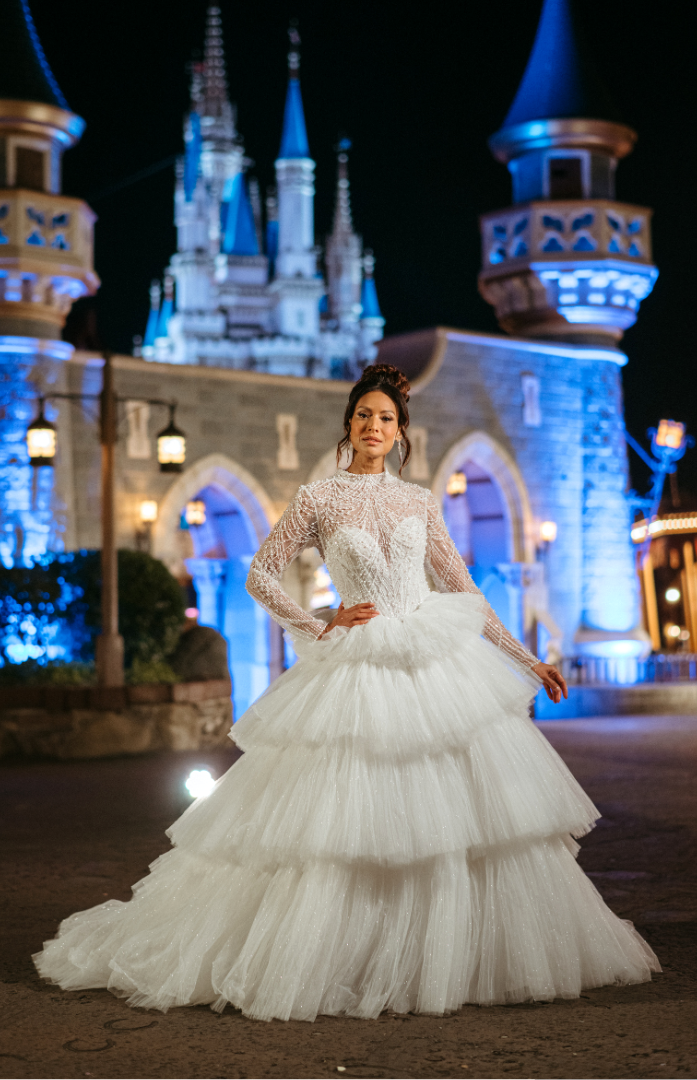 sachin and babi light blue dress 2022 Disney Fairy Tale Weddings Bridal Collection Debuts